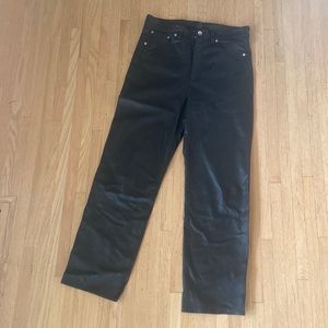 Black 100% genuine lamb’s leather rag & bone classic cut pants. Size 31.